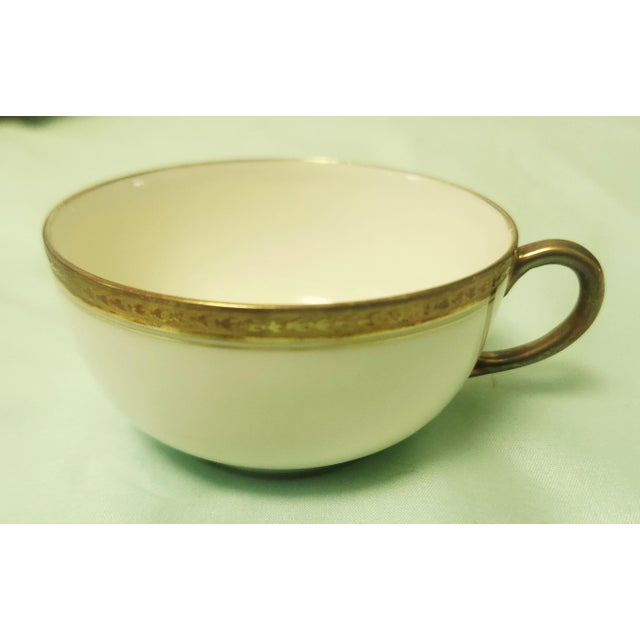Limoges Antique Porcelain Service for 12 1920s Gold Rim 56 PCS For Sale - Image 12 of 16
