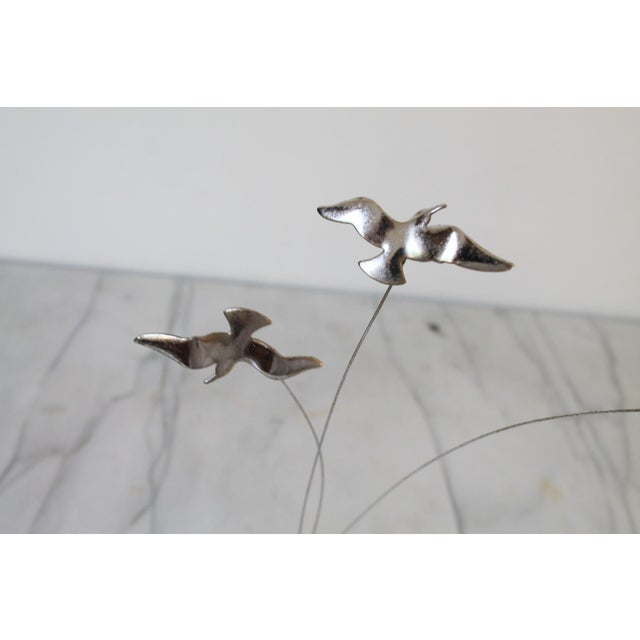Silver Silver Tone Seagulls in Flight Kinetic Sculpture, Vintage 1970s For Sale - Image 8 of 10
