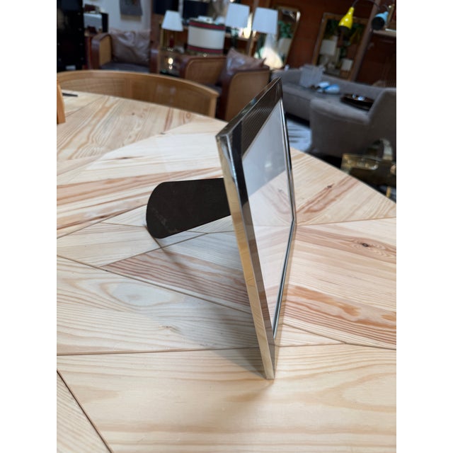 Black and Silver Ribbed Picture Frame For Sale In Los Angeles - Image 6 of 6