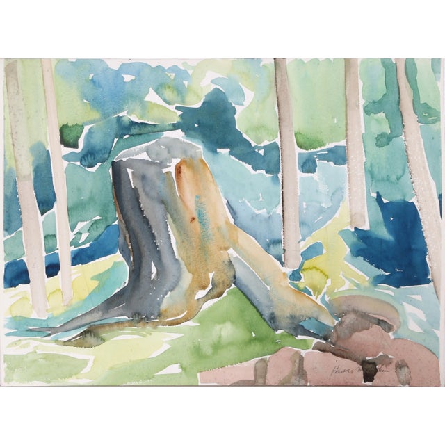 Harold Wallerstein, Wooded Landscape, Watercolor on Paper For Sale