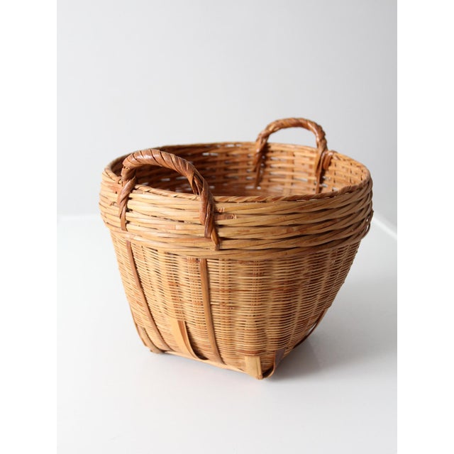 Vintage French Country Style Woven Basket For Sale - Image 11 of 14