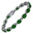 14 Carat Emerald 0.8 Carat Diamond Tennis Bracelet 18 Karat White Gold For Sale