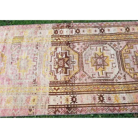 Turkish 1970s Vintage Caucasian Faded Rug - 3′2″ × 7′9″ For Sale - Image 3 of 10