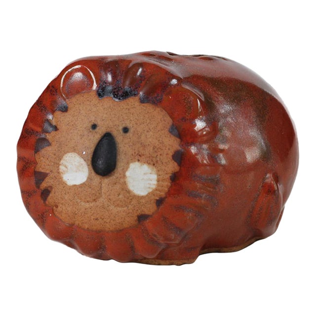 1970s Studio Pottery Lion Coin Bank For Sale