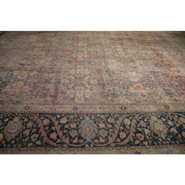 Pink Vintage Distressed Tabriz Rug - 13'3" X 18'1" For Sale - Image 8 of 13