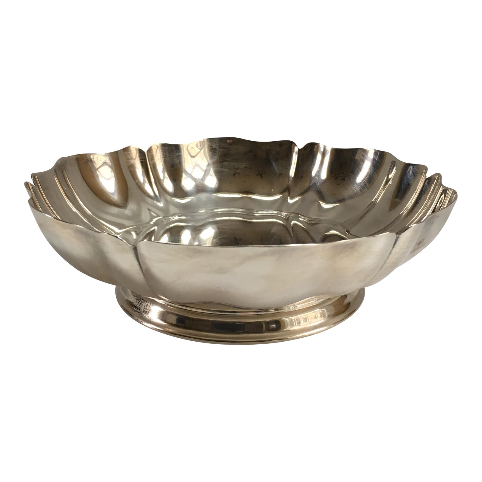 Vintage Scalloped Silver Plate Bowl