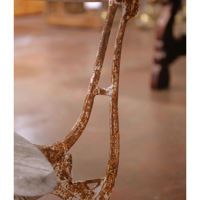 Wood Early 20th Century French Normandy Oak and Iron Garden Bench For Sale - Image 7 of 9