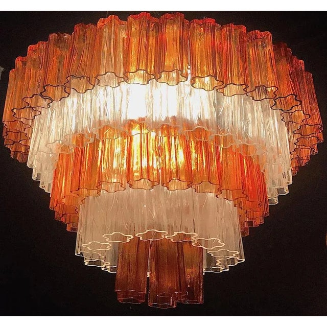 Amber and Ice Color Murano Glass Chandeliers or Flush Mounts, 1970, Set of 2 For Sale - Image 14 of 18