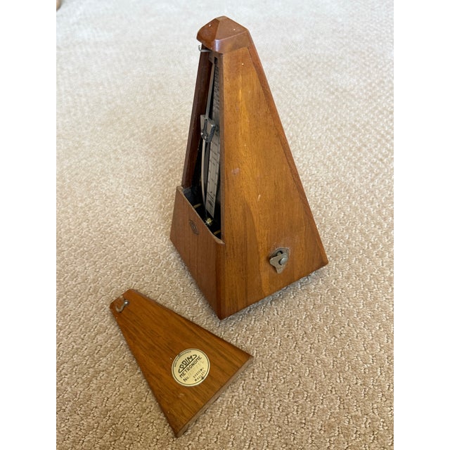 Vintage Mid-Century Czechoslovakian Prim Working Mechanical Metronome in Wood Circa 1960's For Sale - Image 9 of 12