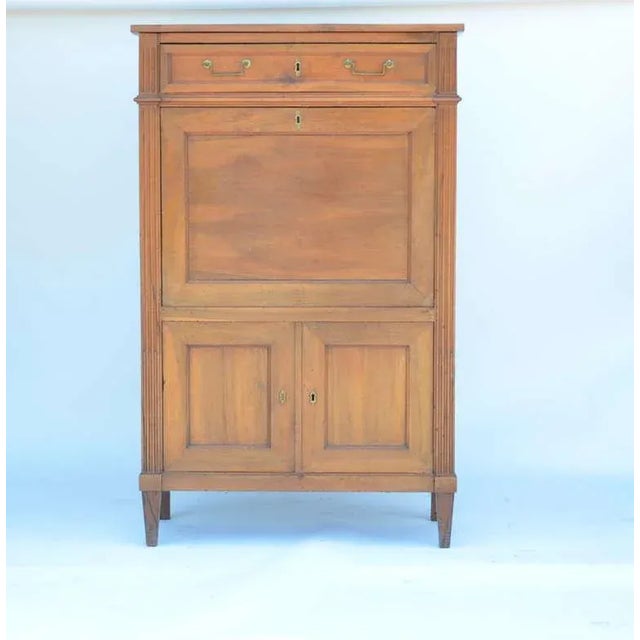 French Louis XVI Cherrywood Secrétaire Cabinet For Sale - Image 3 of 10