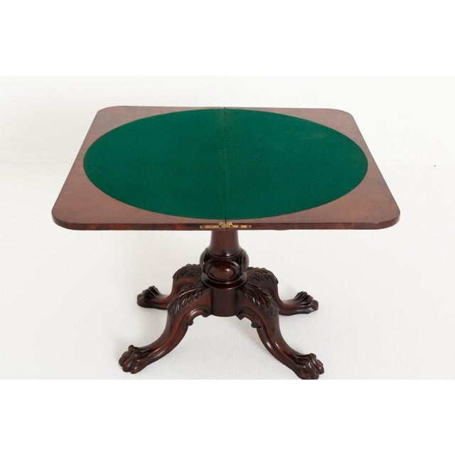 Wood Irish Card Table in Mahogany, 1860s For Sale - Image 7 of 12
