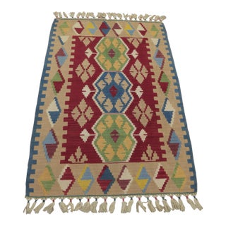 1990s Scandinavian Blue Flamestich Rug For Sale