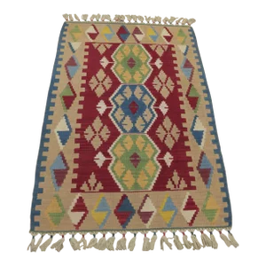 1990s Scandinavian Blue Flamestich Rug