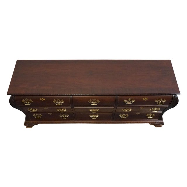 Century Furniture Claridge Collection Solid Mahogany Traditional Style 76" Bombe Triple Dresser For Sale - Image 9 of 12