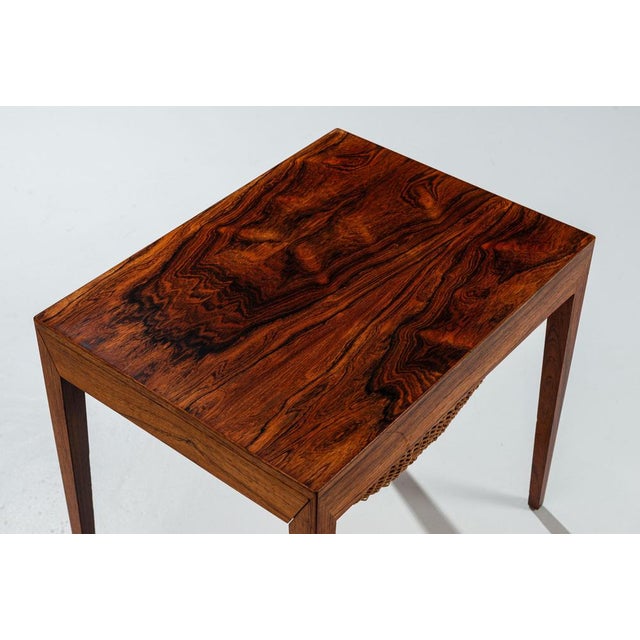 Wood Vintage Danish Sewing Table in Rosewood by Severin Hansen, 1960 For Sale - Image 7 of 11