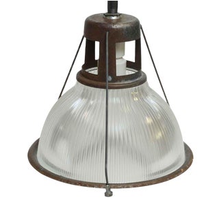 14" Industrial Holophane Factory Pendant Light For Sale