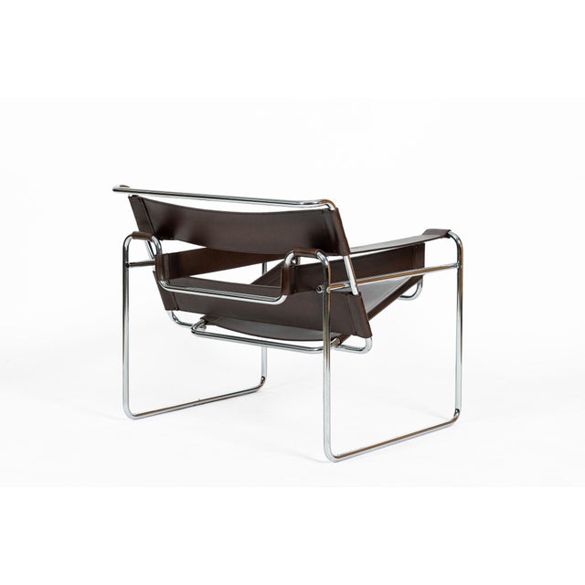Brown Mid Century Brown Wassily Chair by Marcel Breuer for Stendig 1960s, 2 Available For Sale - Image 8 of 18