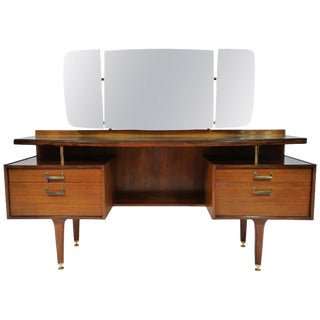 1960s G-Plan English Mid-Century Modern Vanity Dressing Table For Sale
