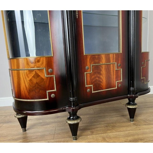 Brown Vintage French Empire Style Display Cabinet with Marble Top For Sale - Image 8 of 18