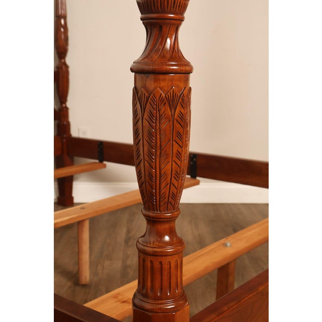 Stickley Queen Size Cherry Rice Carved Poster Bed For Sale - Image 10 of 18