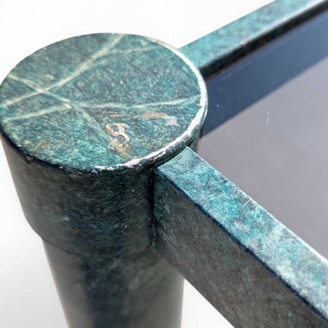 Postmodern Sculptural Metal and Smoked Glass Side Table, 1980s For Sale - Image 16 of 17