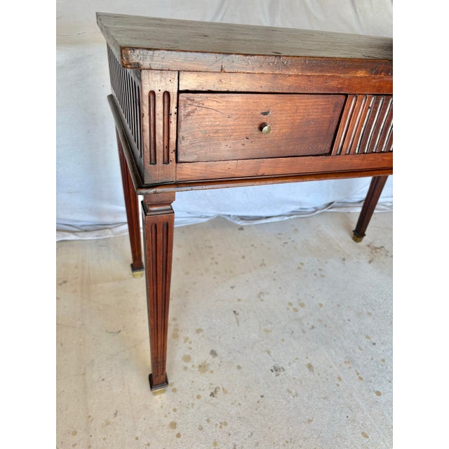 Late 19th Century 19th Century French Louis XVI Walnut Console Table For Sale - Image 5 of 12