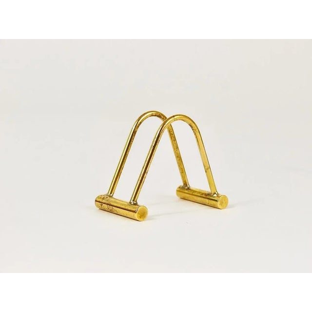 Mid-Century Polished Brass Card Holder attributed to Carl Auböck, Austria, 1950s For Sale - Image 9 of 11