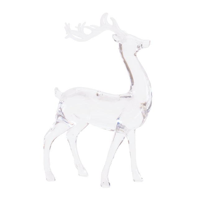 Kenneth Ludwig Chicago Transparent Acrylic Deer Figurines (Set of 2) For Sale - Image 4 of 5