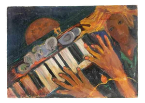 Sirio Pellegrini, The Pianist, Painting, 1960s