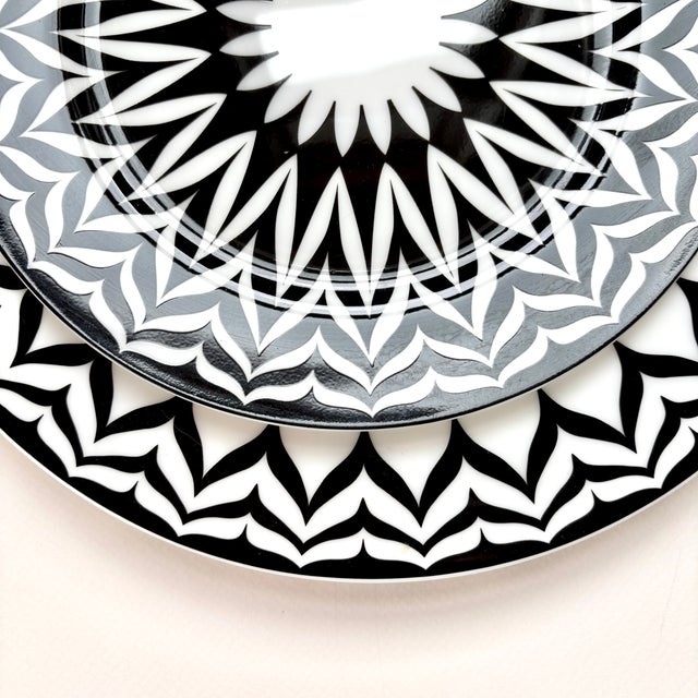 Contemporary Portobello by Inspire Bone China Serving Plates, Set of Two For Sale - Image 3 of 11