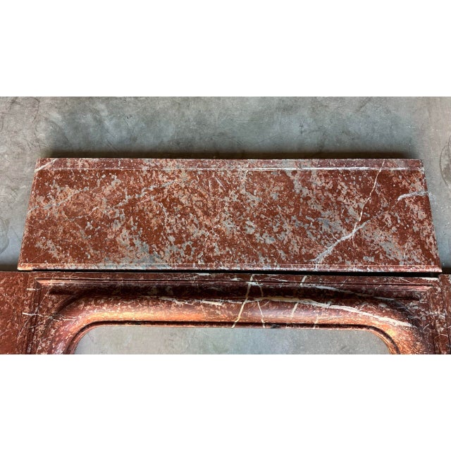Louis XIV Style Fireplace in Red Campan Marble, 1880s For Sale - Image 10 of 18