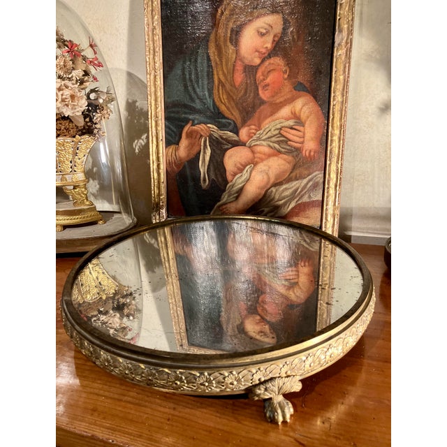 19th Century Italian Empire Mercury-Gilded Bronze Mirrored Plateau Centerpiece For Sale - Image 9 of 14