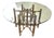 Vintage McGuire Organic Modern Bamboo Rattan Round Dining Table W Leather Straps For Sale