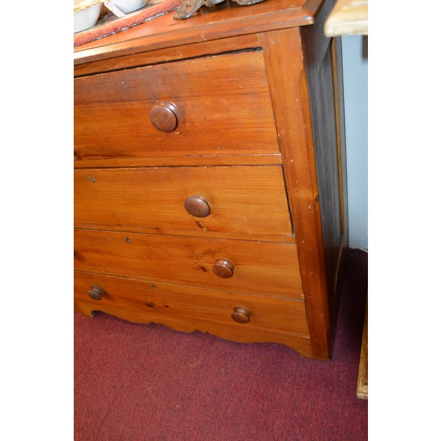 Antique Honey Pine Chest of 4 Drawers / Dresser English Farmhouse Country For Sale - Image 14 of 18