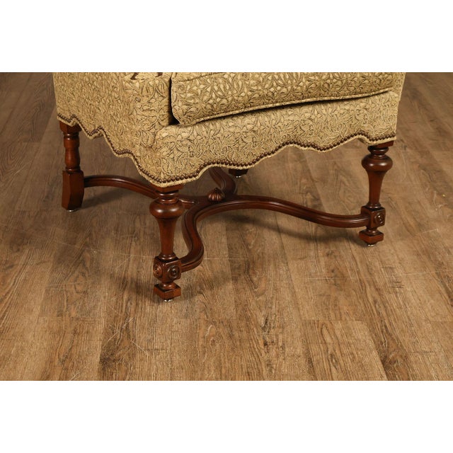 Lee Jofa Pair Of Custom Upholstered Wingback "Mayfair" Armchairs For Sale - Image 9 of 18