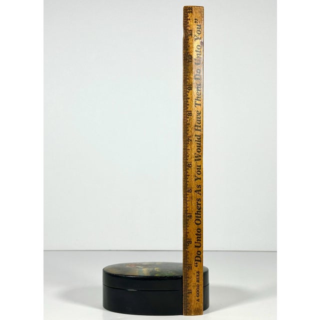 Fedoskino Lacquered Box, Children Running from Storm, Mid 20th Century For Sale - Image 9 of 10