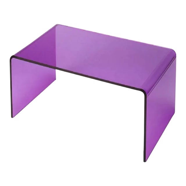Modern Purple Acrylic Waterfall Coffee Table For Sale
