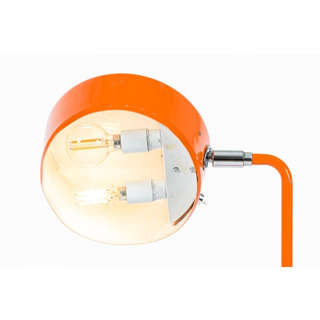 Metal Vintage Mid-Century Modern Orange Floor Lamp by Ateljé Lyktan, Sweden, 1970s For Sale - Image 7 of 14