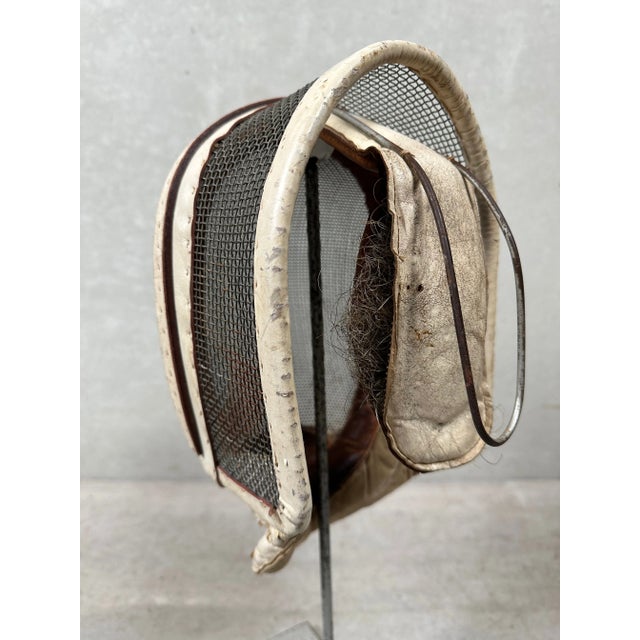 Vintage Leather Fencing Mask For Sale - Image 6 of 10