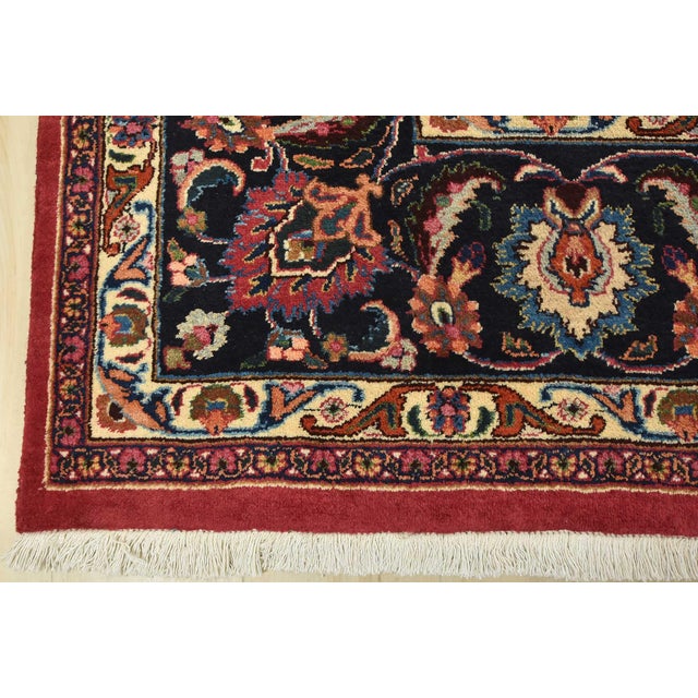 Mashad Rug 9’8” X 12’3” Red Wool Vintage Traditional Hand-Knotted Carpet For Sale - Image 12 of 15