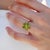 Nina Zhou 5.03ctw Peridot & Diamond Cherry Blossom Cocktail Ring in 14k Yellow Gold (All Sizes Available) For Sale - Image 9 of 10