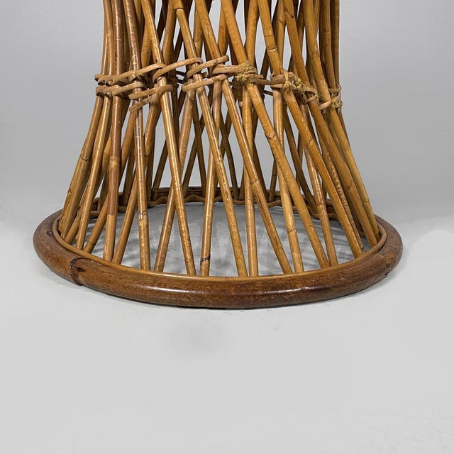 1960s Mid-Century Modern Italian Rattan Coffee Table attributed to Franco Albini, 1960s For Sale - Image 5 of 17
