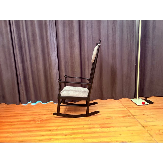 Black Isabella Rocking Chair by Karl-Axel Adolfsson for Gemla Möbler, Sweden, 1950s For Sale - Image 8 of 15