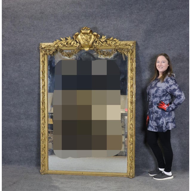 Monumental Carved 19th C Louis XV Gold Leaf Carved Mirror For Sale In Philadelphia - Image 6 of 12