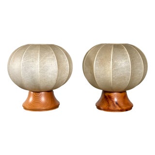 Vintage Cocoon Table Lamps, 1970s, Set of 2 For Sale
