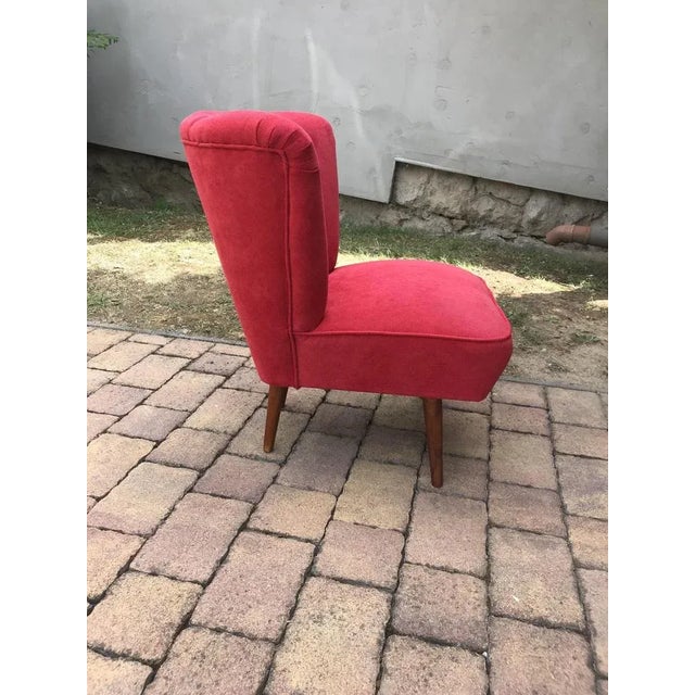Wood Red Cocktail Chair, 1950s For Sale - Image 7 of 7