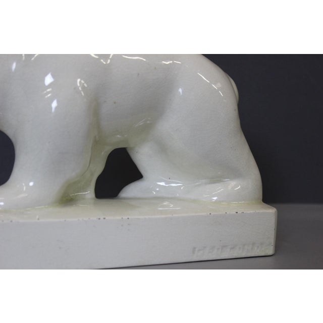Ceramic Art Deco Crackle-Glazed Bear by Geo Condé For Sale - Image 7 of 12