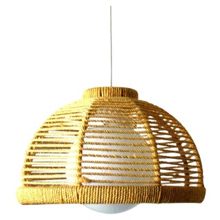Midcentury Danish Jute Cord Chandelier For Sale