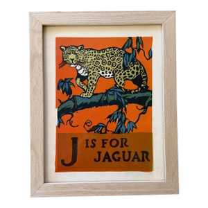 J Is for Jaguar - Cb Falls 1923 - Original Woodblock Print From the Abc Book