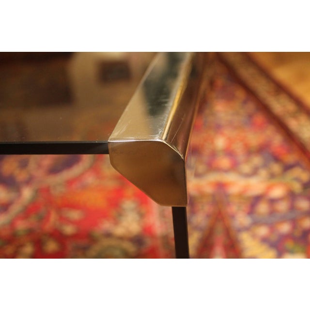 Smoked Glass and Chrome Steel Waterfall Pace Collection Coffee Cocktails Table, 1970s For Sale - Image 4 of 6